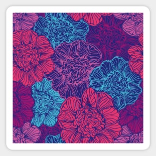 Graphical peony pattern Sticker